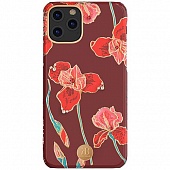 Чехол накладка силиконовая iPhone11 Pro KINGXBAR Swarovski Blossom Series Red