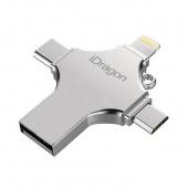 USB флеш iDragon Drive 128 ГБ U016А (Lightning, microUSB, Type-C) фото