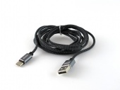 USB кабель ASPOR A133L Type--С трос (2м) (2,4А) Black фото