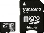 Карта памяти Transcend micro SD 16 ГБ class 10 + адаптер фото