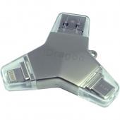 Память USB flash Drive iDragon U016А 64 ГБ (Lightning, microUSB, Type-C) фото