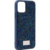 Чехол накладка силиконовая iPhone 12 Swarovski Синий фото