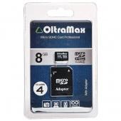 Карта памяти OltraMax micro SD 8 ГБ class 4 + адаптер фото