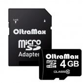 Карта памяти Oltra Max micro SD 4 ГБ class 10 + адаптер фото