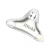Память USB Flash iDiskk U021 3 в 1 64 ГБ серебристый фото