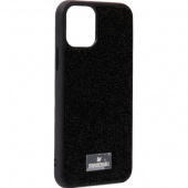 Чехол накладка силиконовая iPhone 12 Swarovski Черный фото