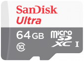 Карта памяти SanDisk Ultra micro SDHC 64 Gb UHS-1 (100Mb/S) (10 класс) + адаптер фото