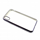 Чехол накладка силиконовая iPhone X Gurdini с окантовкой Черный