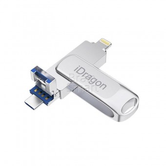 USB флеш iDragon Drive 128 ГБ U013А (Lightning, microUSB) фото