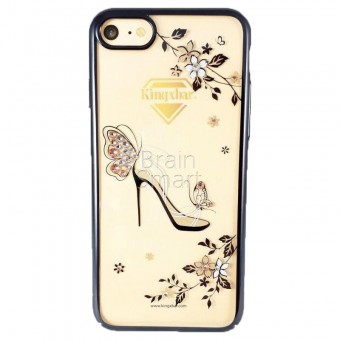 Чехол накладка пластик iPhone 7 KINGXBAR Swarovski Lady Series-Shoe Black фото
