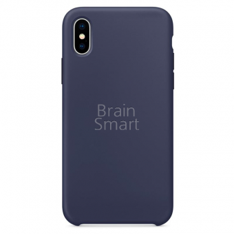 Чехол накладка силиконовая iPhone X Silicone Case синий (20) фото