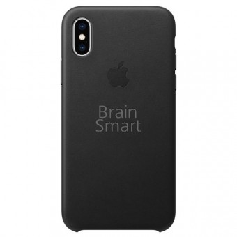 Чехол накладка iPhone XS Max Leather Case экокожа Black фото