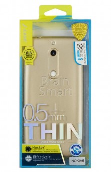 Чехол накладка силиконовая Nokia 5 THIN золотистый фото