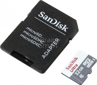 Карта памяти SanDisk micro SD 32 ГБ class 10 + адаптер фото