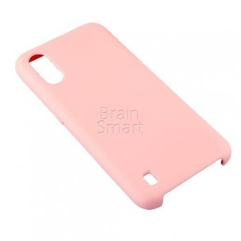 Чехол накладка силиконовая Samsung A01 2020 Silicone Case Розовый (12) фото