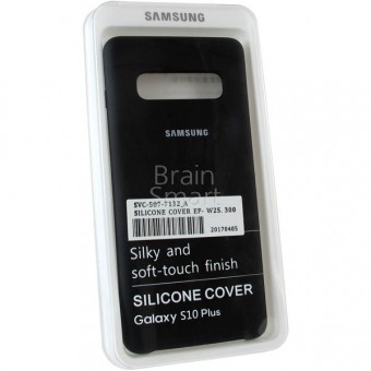 Чехол накладка силиконовая Samsung S10 Plus (2019) Silicone Case (18) Черный фото