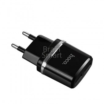 СЗУ HOCO C12 2 USB + кабель Lightning (2.4A) черный фото