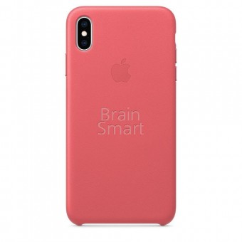 Чехол накладка iPhone XS Max Leather Case экокожа оригинал Peony Pink фото