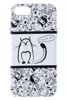 Чехол  накладка силиконовая iPhone 7 UMKU Коты белый (6) фото