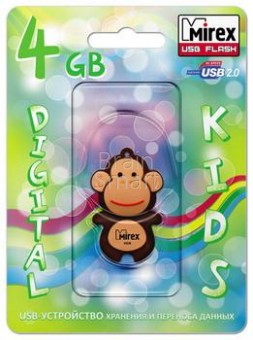 Память USB Flash Mirex Monkey 4 ГБ brown фото
