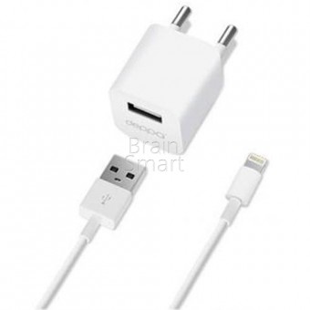 Deppa СЗУ Ultra USB для Apple (11305) 1A + кабель 8-pin белый фото