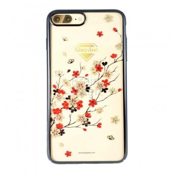 Чехол накладка пластиковая iPhone 7/8 KINGXBAR Swarovski Sakura Series черный фото
