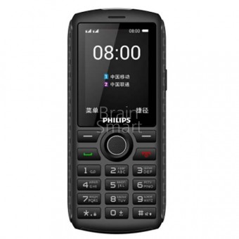 Philips E218 темно-серый 2.4" TFT 240x320 32Mb 2Sim 0.3Mpix фонарик 3000 мАч фото