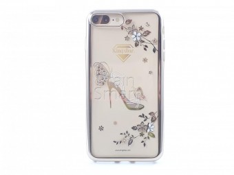 Чехол накладка силиконовая iPhone 7/8 Girlscase Swarovski Lady Series-Shoe золотистый1 фото