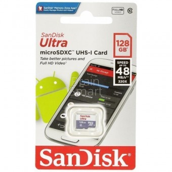 Карта памяти SanDisk Ultra microSDXC 128 ГБ UHS-I 10 класс  фото