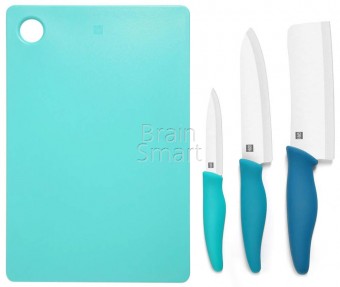 Набор ножей с разделочной доской Xiaomi Huohou Nano Ceramic Knife Blue Умная электроника фото