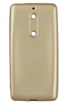 Чехол накладка силиконовая Nokia 5 THIN золотистый фото