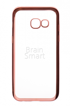 Чехол силиконовый Samsung А3(2017) прозрачный/розовый фото