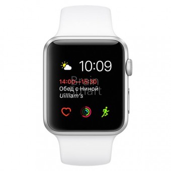 Смарт-часы Apple Watch Sport 42мм серебристый+белый фото