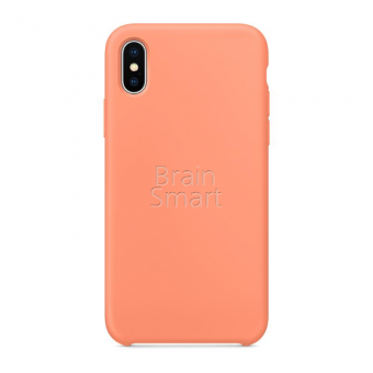 Чехол накладка силиконовая iPhone X Silicone Case нежно-оранжевый (27) фото