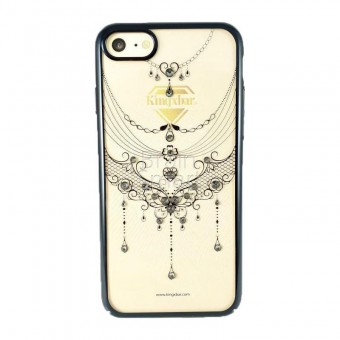 Чехол накладка пластиковая iPhone 7/8 Kingxbar Wansha Series-Heart Swarovski черный фото