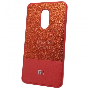 Чехол накладка силиконовая Xiaom Redmi Note 4X Песок/Кожа Красный фото