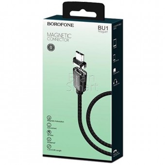 USB кабель Borofone BU1 Magnetic MagJet Micro (1,2m/3A) Black фото