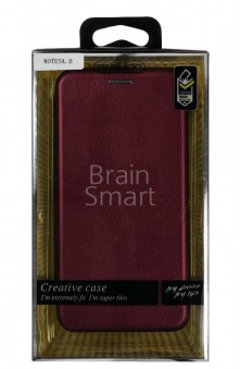 Чехол книжка Xiaomi Redmi Note 5A Creative Case кожа Burgundy фото