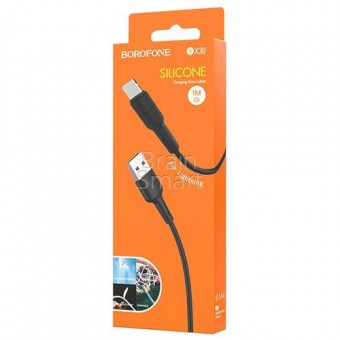 USB кабель Borofone BX30 Silicone Lightning (1m) Черный фото