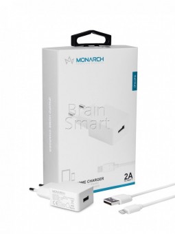 СЗУ Monarch USB-A + кабель Lightning 2A (10W) Белый фото