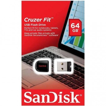 USB флеш-драйв SanDisk Cruzer Fit 64Gb black фото