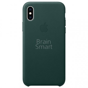 Чехол накладка силиконовая iPhone Xs Max Leather Case экокожа Forest Green фото