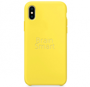 Чехол накладка силиконовая iPhone X Silicone Case Яркий желтый (32) фото