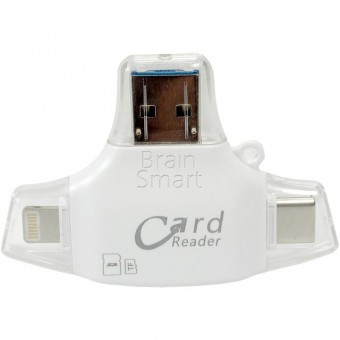 USB CarReader R011 iReader пластик microSD/SD для Apple/Android (Lightning, micro USB, Type-C) фото