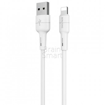 USB кабель Borofone BX30 Silicone Lightning (1m) Белый фото