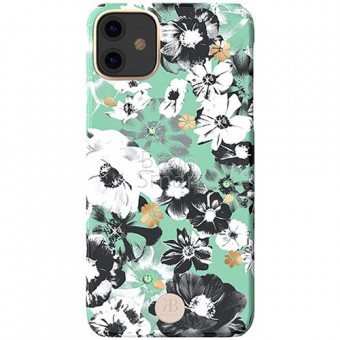 Чехол накладка силиконовая iPhone11 KINGXBAR Swarovski Blossom Series Green фото