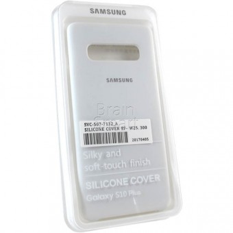 Чехол накладка силиконовая Samsung S10 Plus (2019) Silicone Case (9) Белый фото