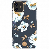 Чехол накладка силиконовая iPhone11 KINGXBAR Swarovski Blossom Series Night Blue