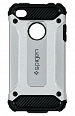Чехол накладка противоударная iPhone 4/4S Spigen Silver