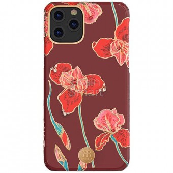 Чехол накладка силиконовая iPhone11 Pro Max KINGXBAR Swarovski Blossom Series Red фото